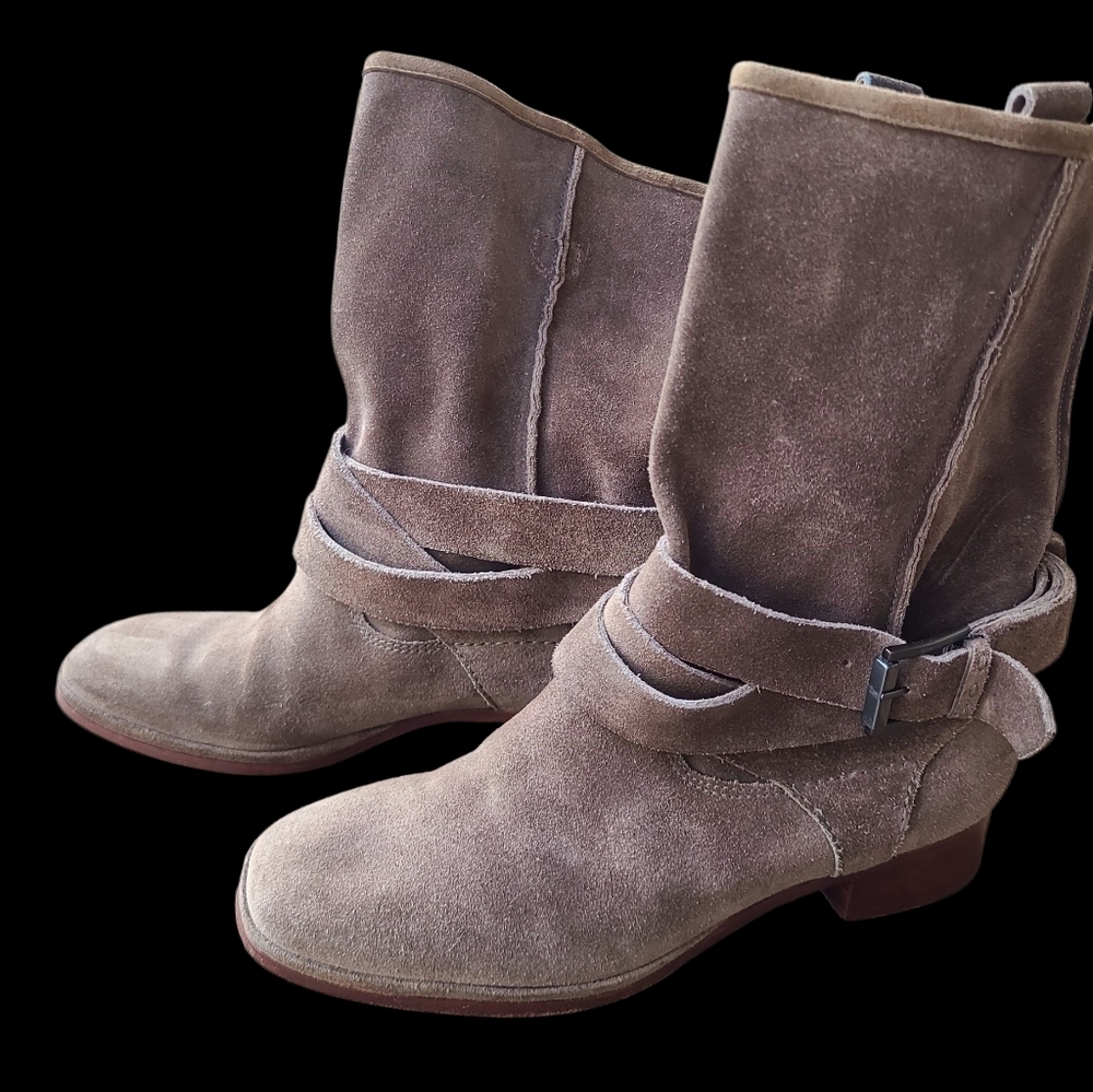 Sigerson Morrison Belle Brown Taupe Suede Boots Womens Size 7